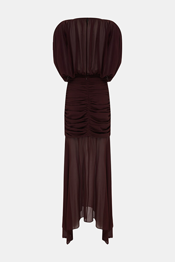 MAROON ASYMMETRİC DRESS 2