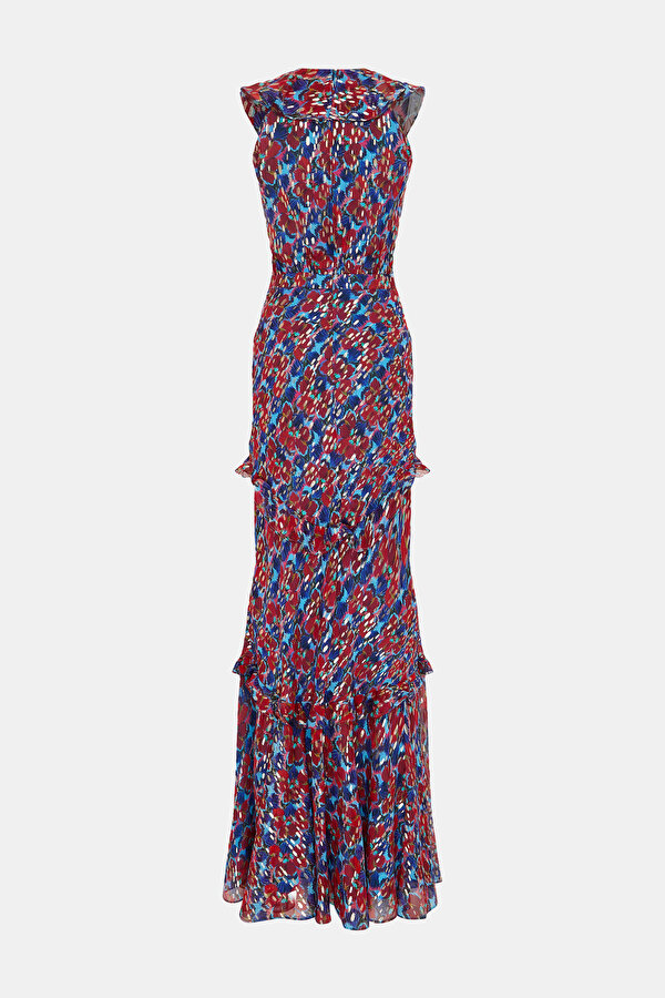 MULTİCOLOR DESİGN FİLLED MAXİ DRESS 2