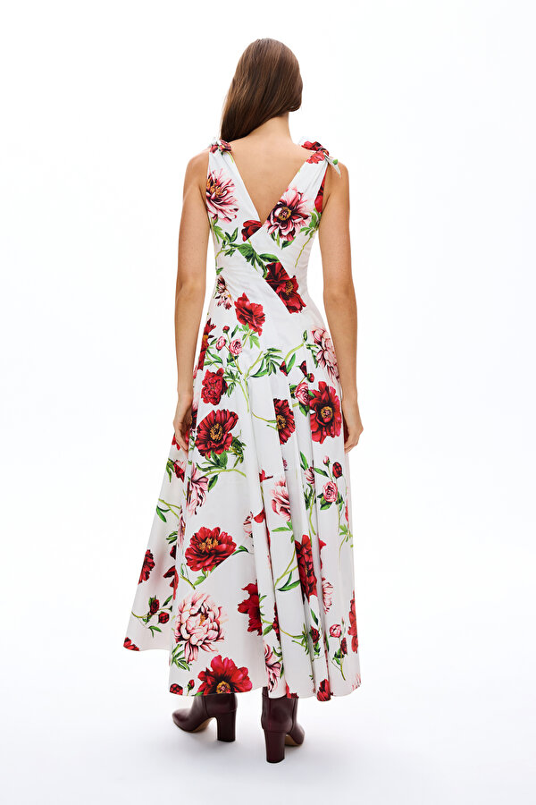 MULTICOLOR DESIGN FILLED MIDI DRESS 2
