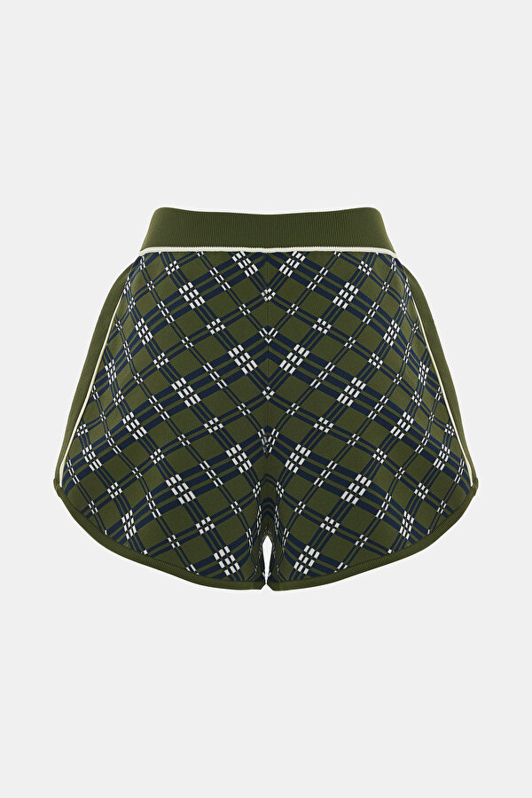 NAVY BLUE DESIGN FILLED SHORTS 2