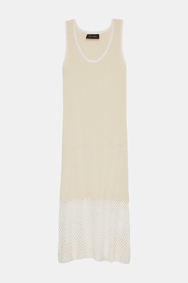 ECRU DESIGN FILLED MIDI DRESS