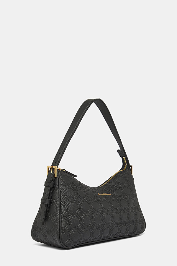 BLACK MONOGRAM LEATHER BAG 2