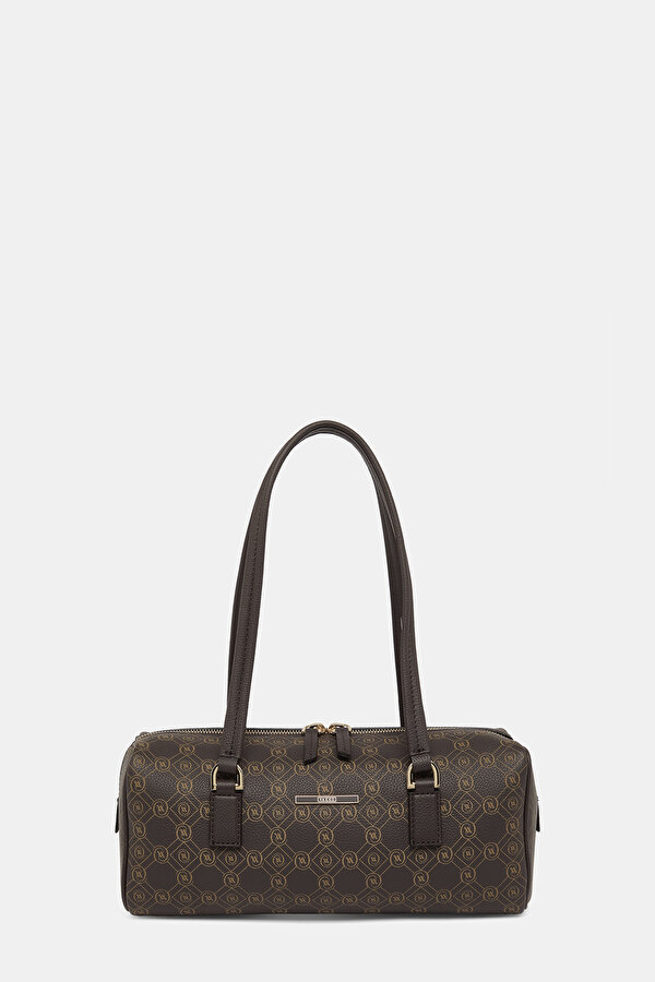 BEIGE MONOGRAM LEATHER BAG