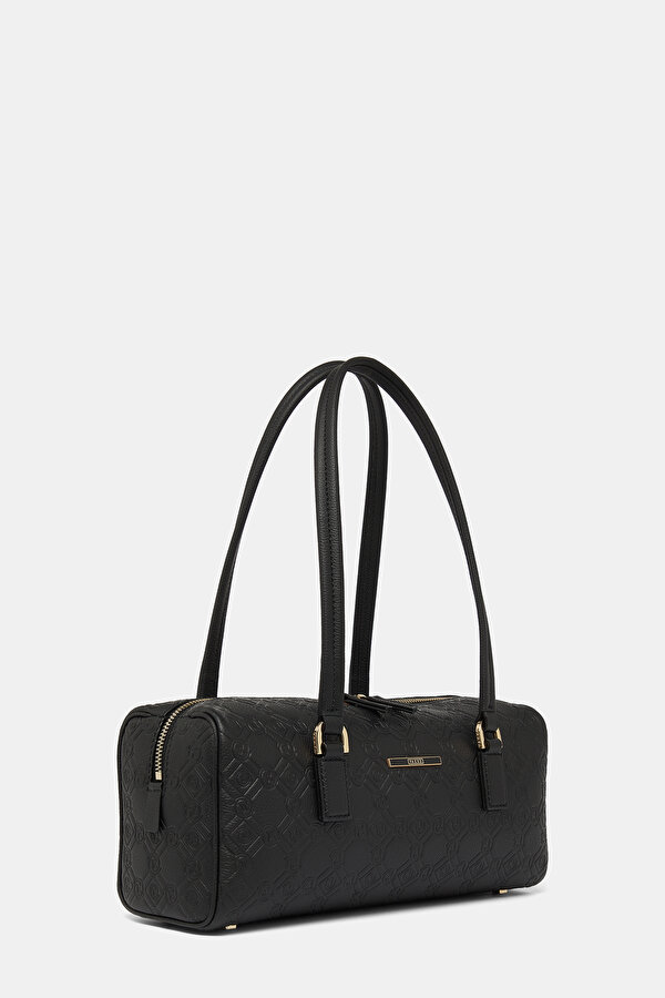 BLACK MONOGRAM LEATHER BAG 2
