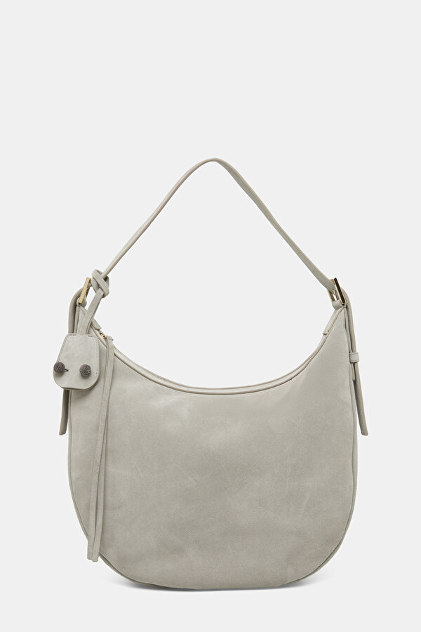 LIGHT GREY SUEDE BAG