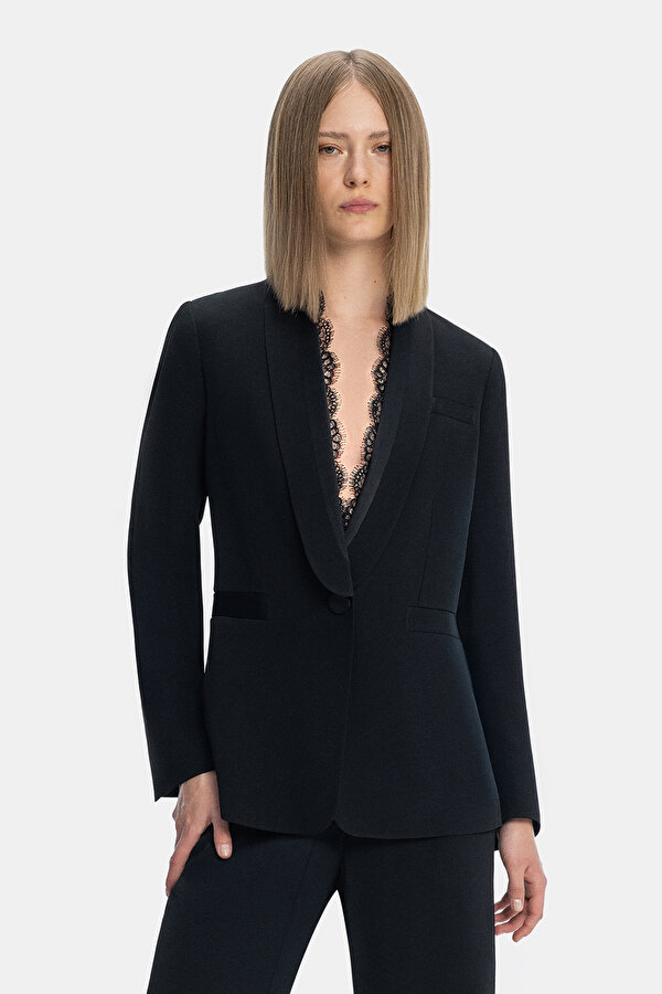 BLACK SHAWL COLLAR JACKET