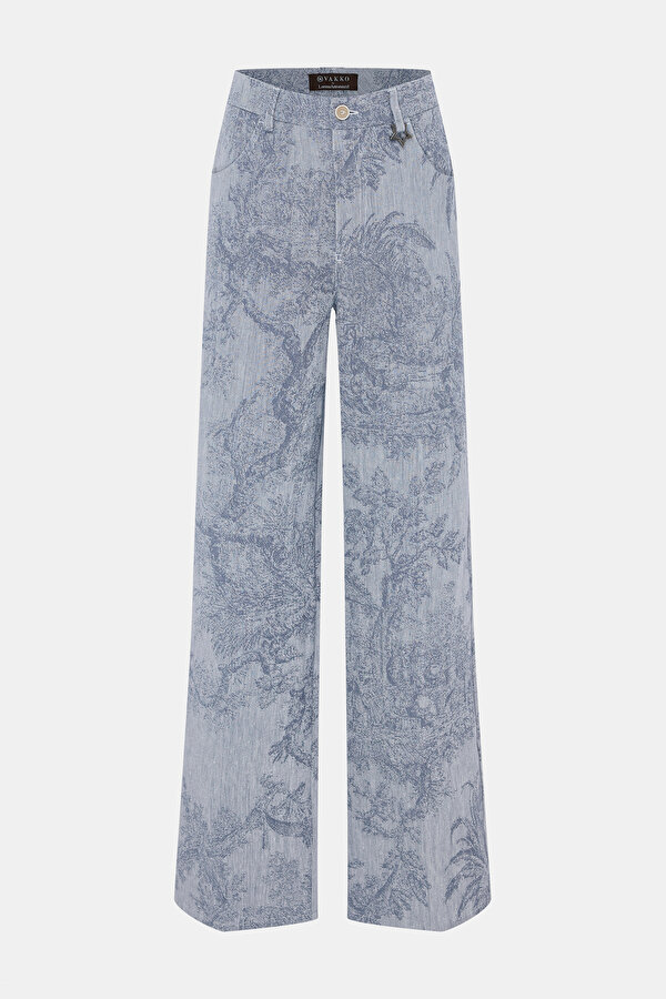 DARK BLUE WIDE LEG TROUSERS 6