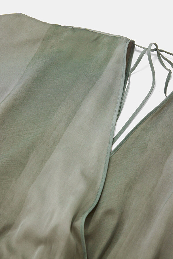 KHAKI OFF THE SHOULDER DRESS 7