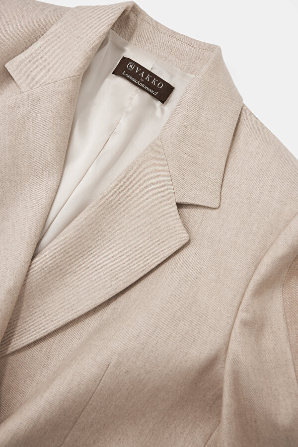 BEIGE SHAWL COLLAR JACKET 11