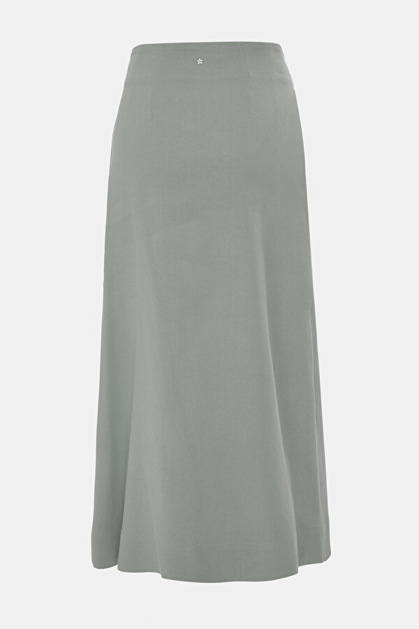 KHAKI MIDI SKIRT 7