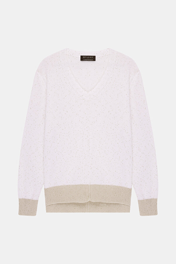 BEIGE V NECK TRICOT 6