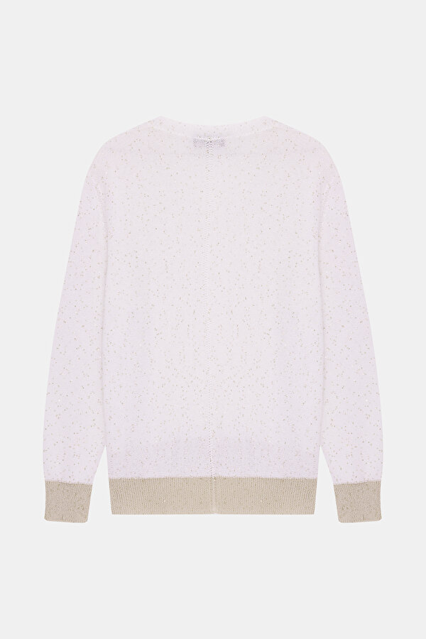 BEIGE V NECK TRICOT 7