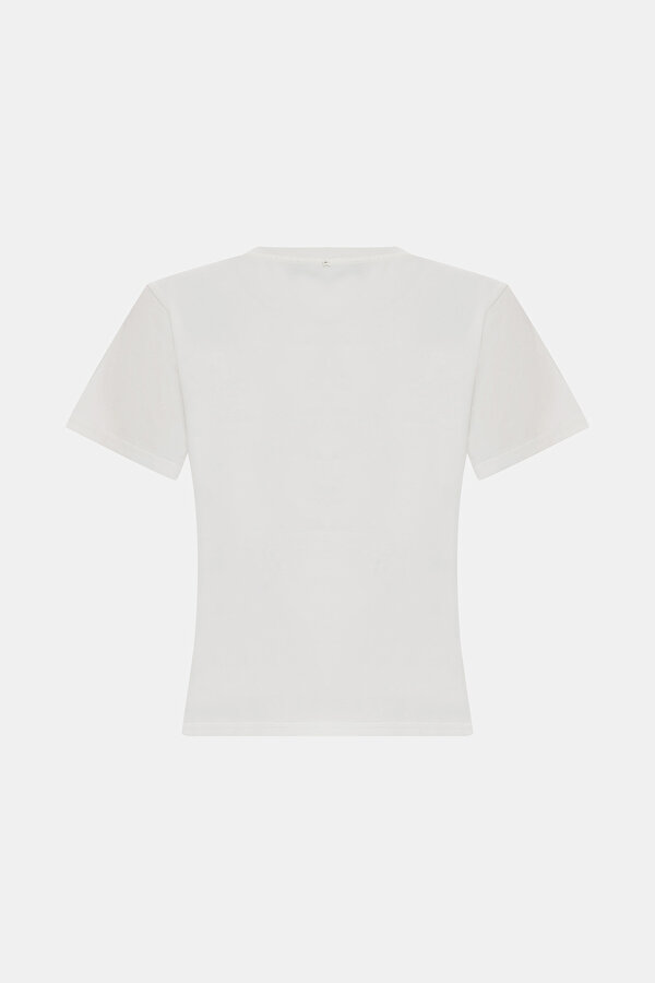 WHITE BASIC / ROUND NECKLINE SHORT SLEEVE TSHIRT 6