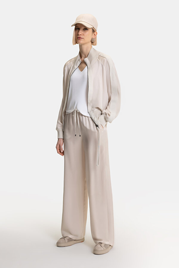 BEIGE WIDE LEG TROUSERS