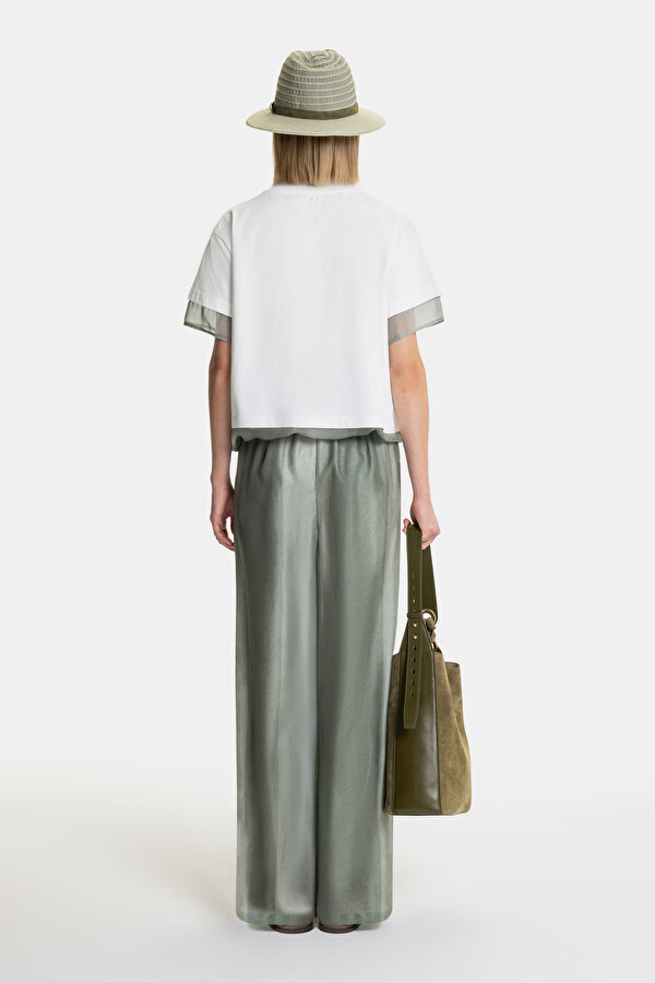 KHAKI BASIC / ROUND NECKLINE SHORT SLEEVE TSHIRT 6
