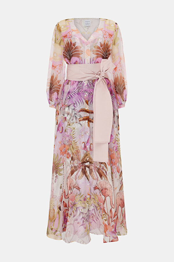 FUCHSIA 3/4 SLEEVES DRESS 6