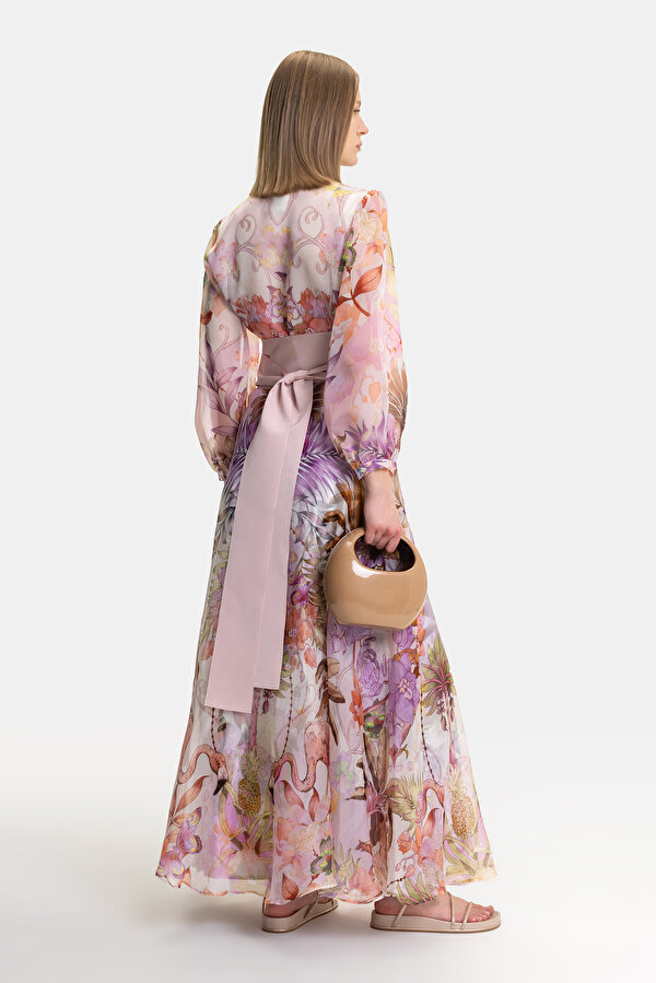 FUCHSIA 3/4 SLEEVES DRESS 2