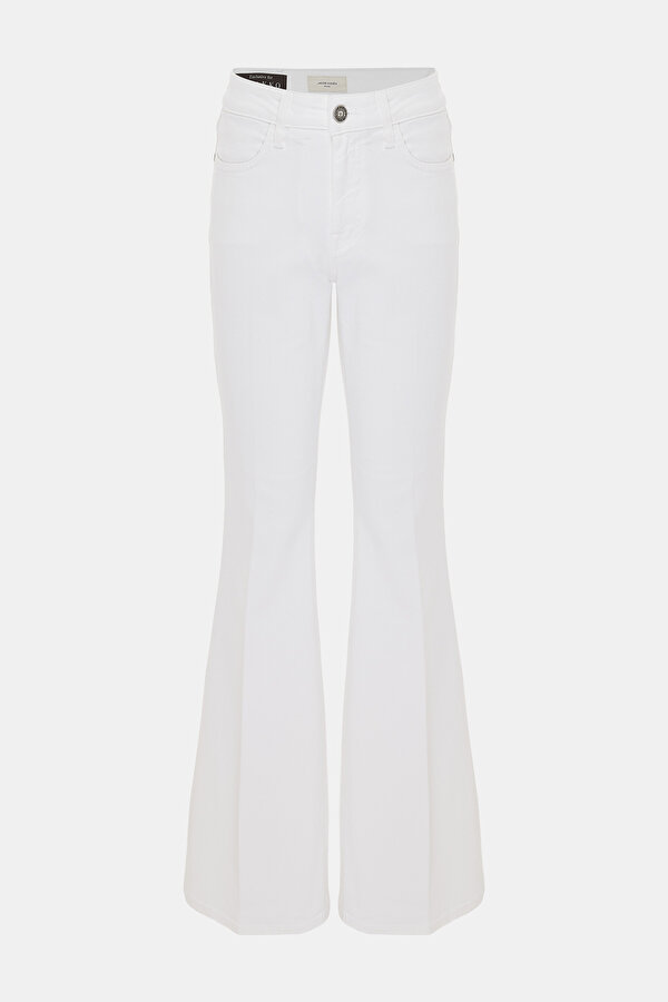 BEYAZ BOL PAÇA DENIM PANTOLON