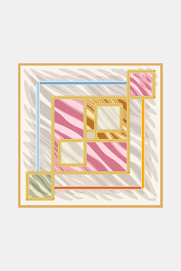 PINK OBJECT DESIGN TWILL SCARF
