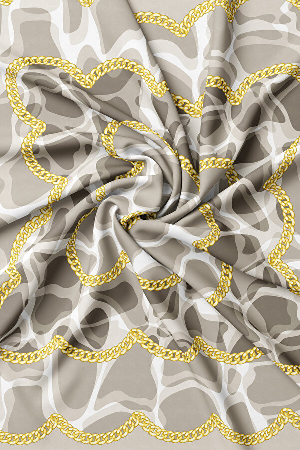 MINK ANIMAL FIGURED TWILL SCARF 2