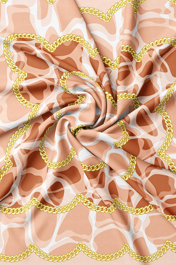 SALMON ANIMAL FIGURED TWILL SCARF 2