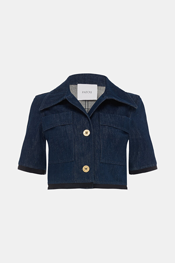 DARK BLUE BUTTONED JACKET