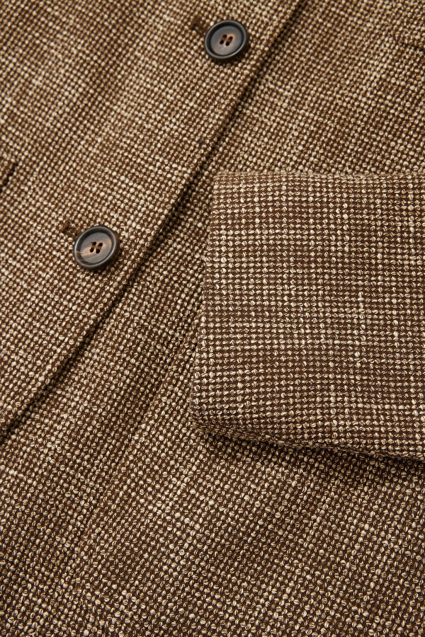 BEIGE MANDARIN COLLAR JACKET 11