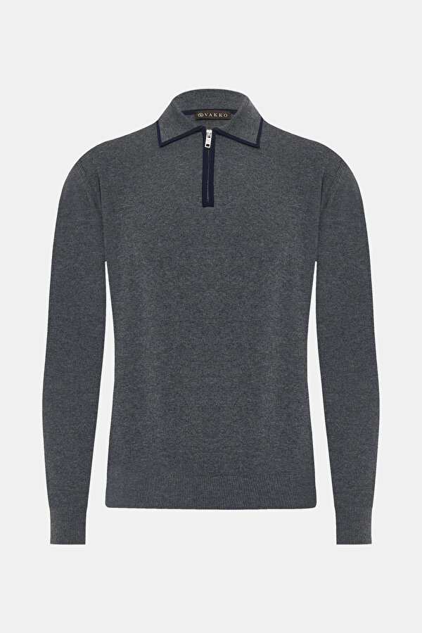 SMOKED POLO NECK TRICOT