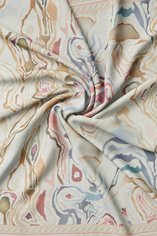 DARK BEIGE BATIK ETAMIN VOILE SCARF 2