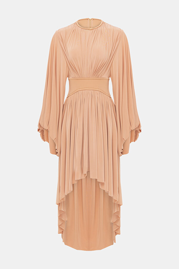 SALMON ASYMMETRIC DRESS