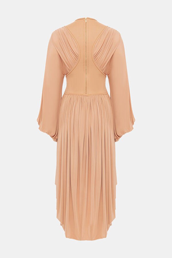 SALMON ASYMMETRIC DRESS 2