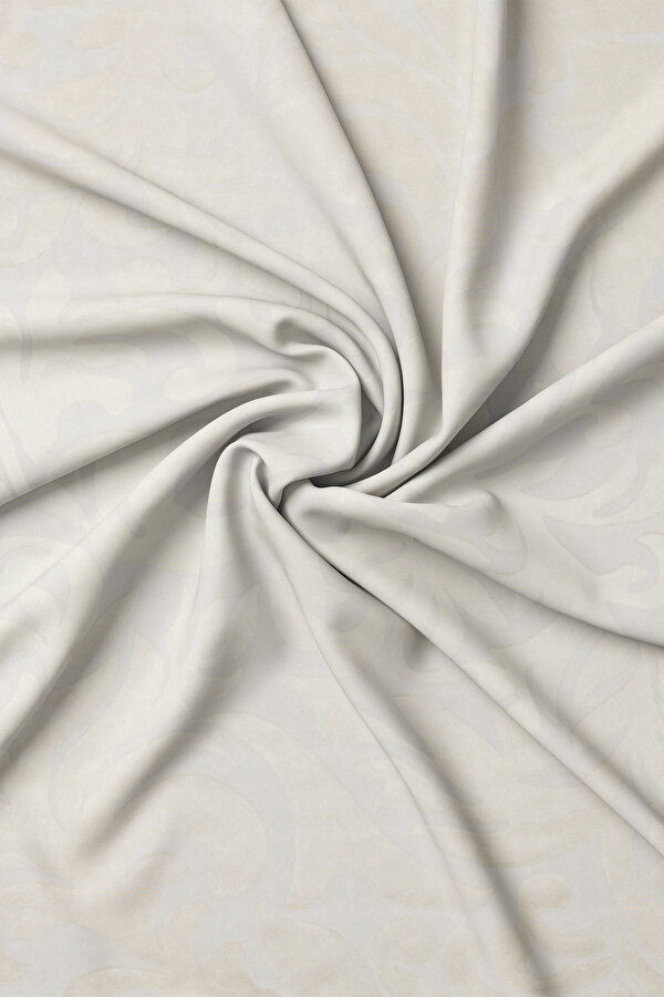 ECRU SATIN STRIPED SILK FABRICS SHAWL 2