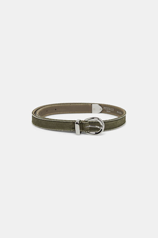 KHAKI LEATHER BELT
