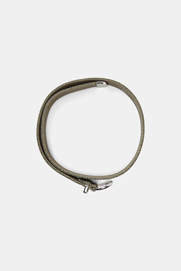KHAKI LEATHER BELT 2