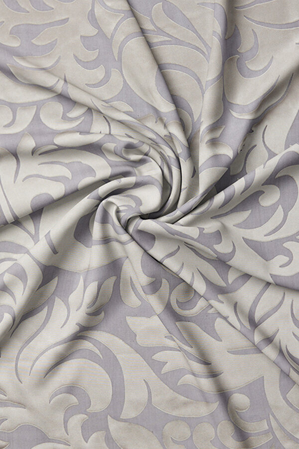LIGHT GREY SATIN STRIPED SILK FABRICS SHAWL 2