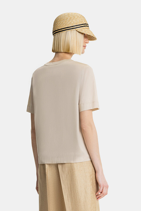 BEIGE BASIC / ROUND NECKLINE SHORT SLEEVE TSHIRT 2