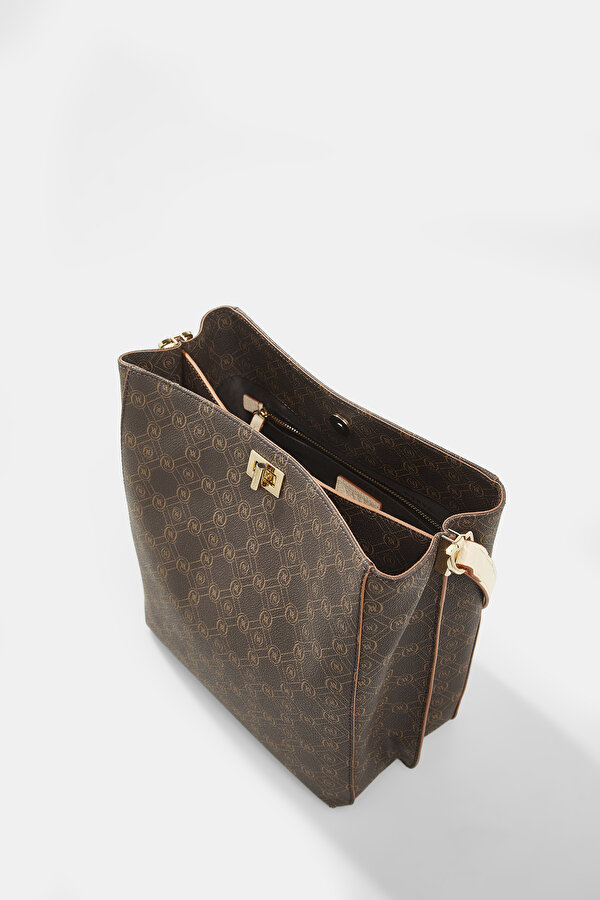 TAN MONOGRAM BAG 6