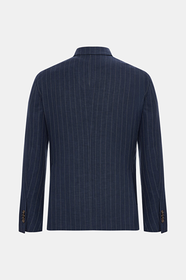 NAVY BLUE LINEN WOOL SUIT 2