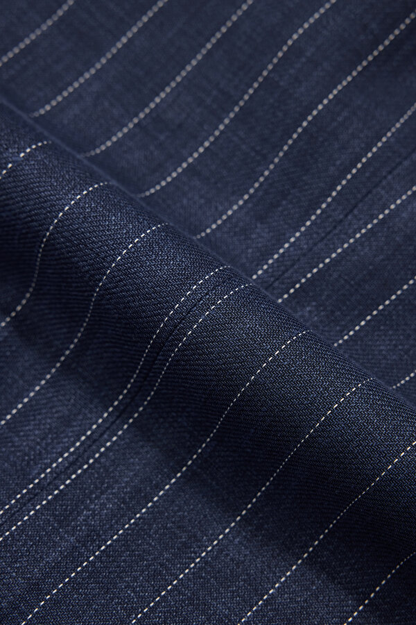 NAVY BLUE LINEN WOOL SUIT 6