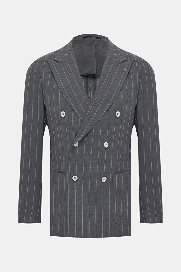 GREY SURPLICE NECKLINE (CROSS-OVER NECKLINE) JACKET