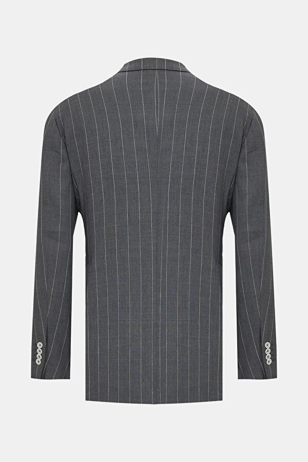 GREY SURPLICE NECKLINE (CROSS-OVER NECKLINE) JACKET 2