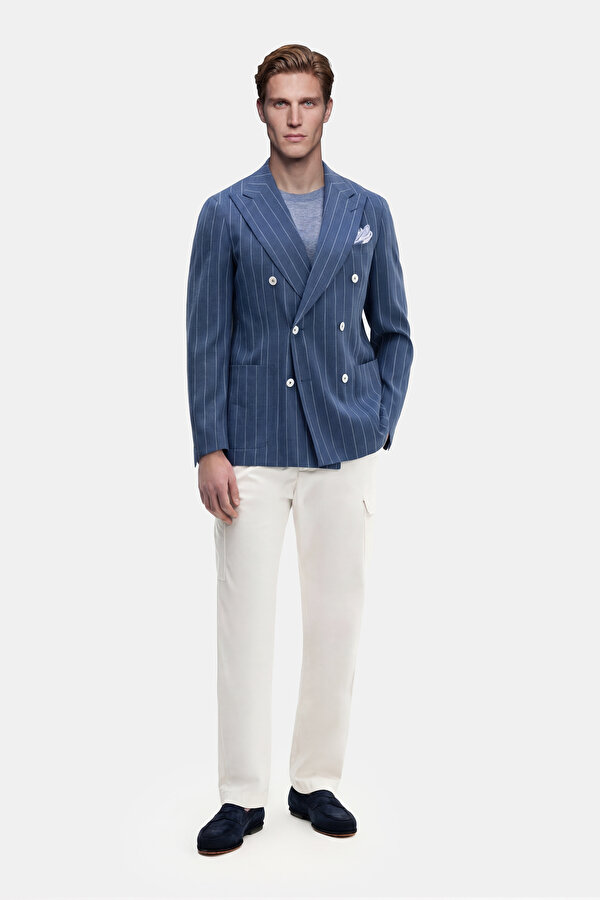 ROYAL BLUE SURPLICE NECKLINE (CROSS-OVER NECKLINE) JACKET 6