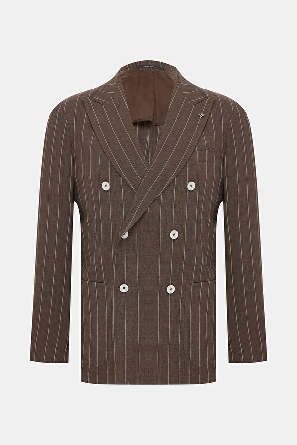 BROWN SURPLICE NECKLINE (CROSS-OVER NECKLINE) JACKET 6