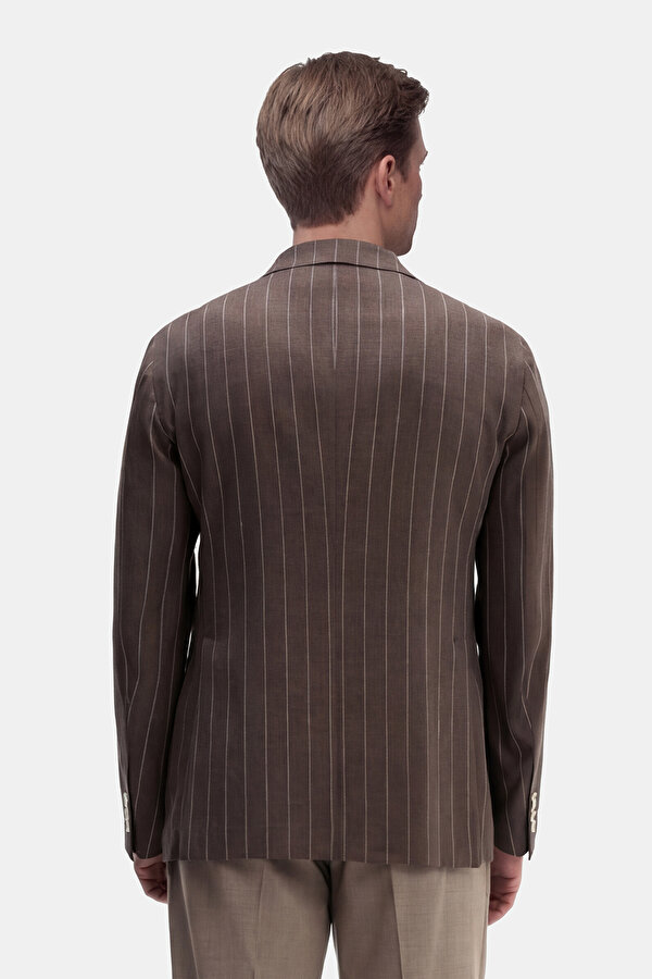 BROWN SURPLICE NECKLINE (CROSS-OVER NECKLINE) JACKET 2