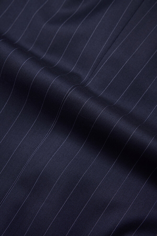 NAVY BLUE SURPLICE NECKLINE (CROSS-OVER NECKLINE) WOOL SUIT 12