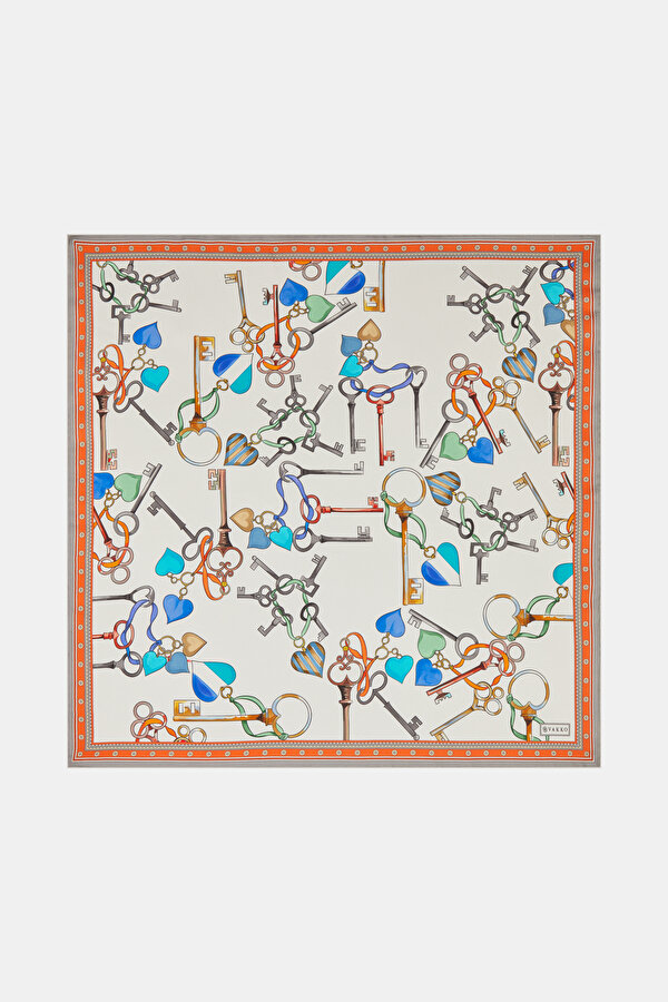 LIGHT GREY OBJECT DESIGN TWILL BANDANA