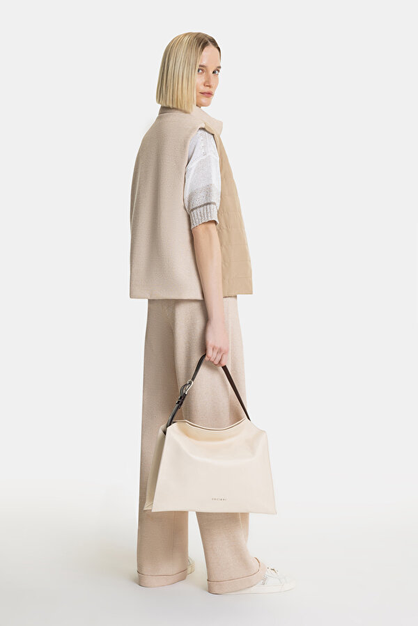 BEIGE UPRIGHT COLLAR VEST 6