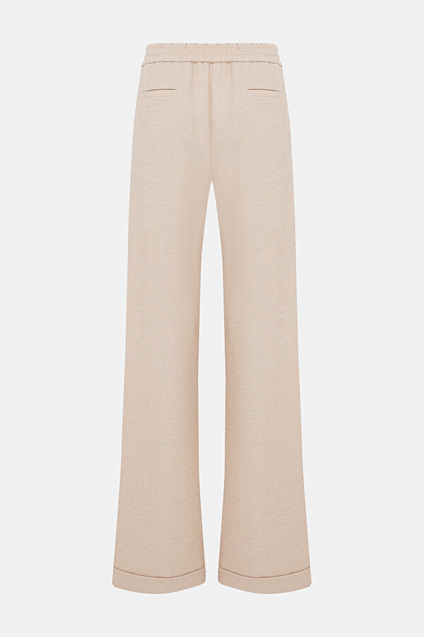 BEIGE WIDE LEG SPORTS TROUSERS 6
