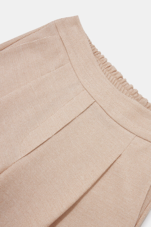 BEIGE WIDE LEG SPORTS TROUSERS 7