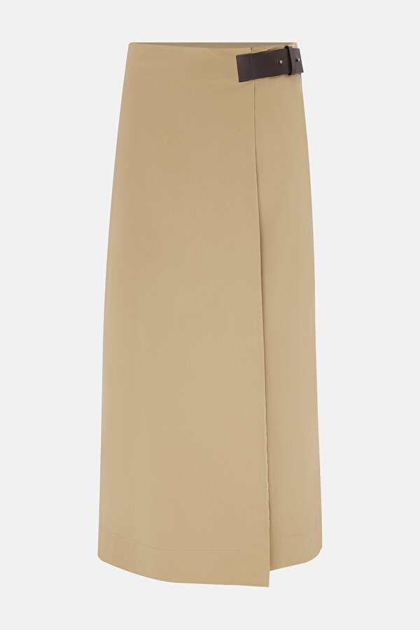 DARK BEIGE MIDI SKIRT 6